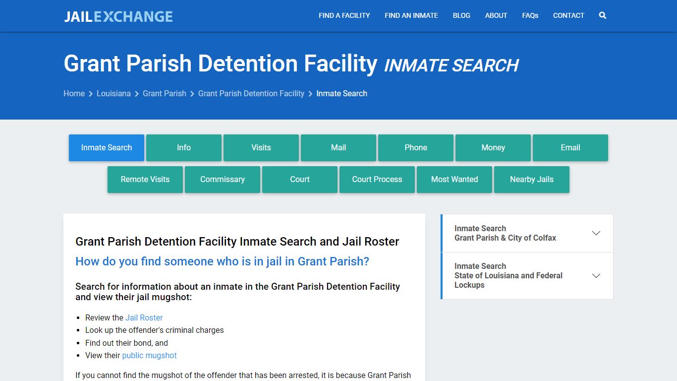 Grant Parish Detention Facility Inmate Search - Jail Exchange